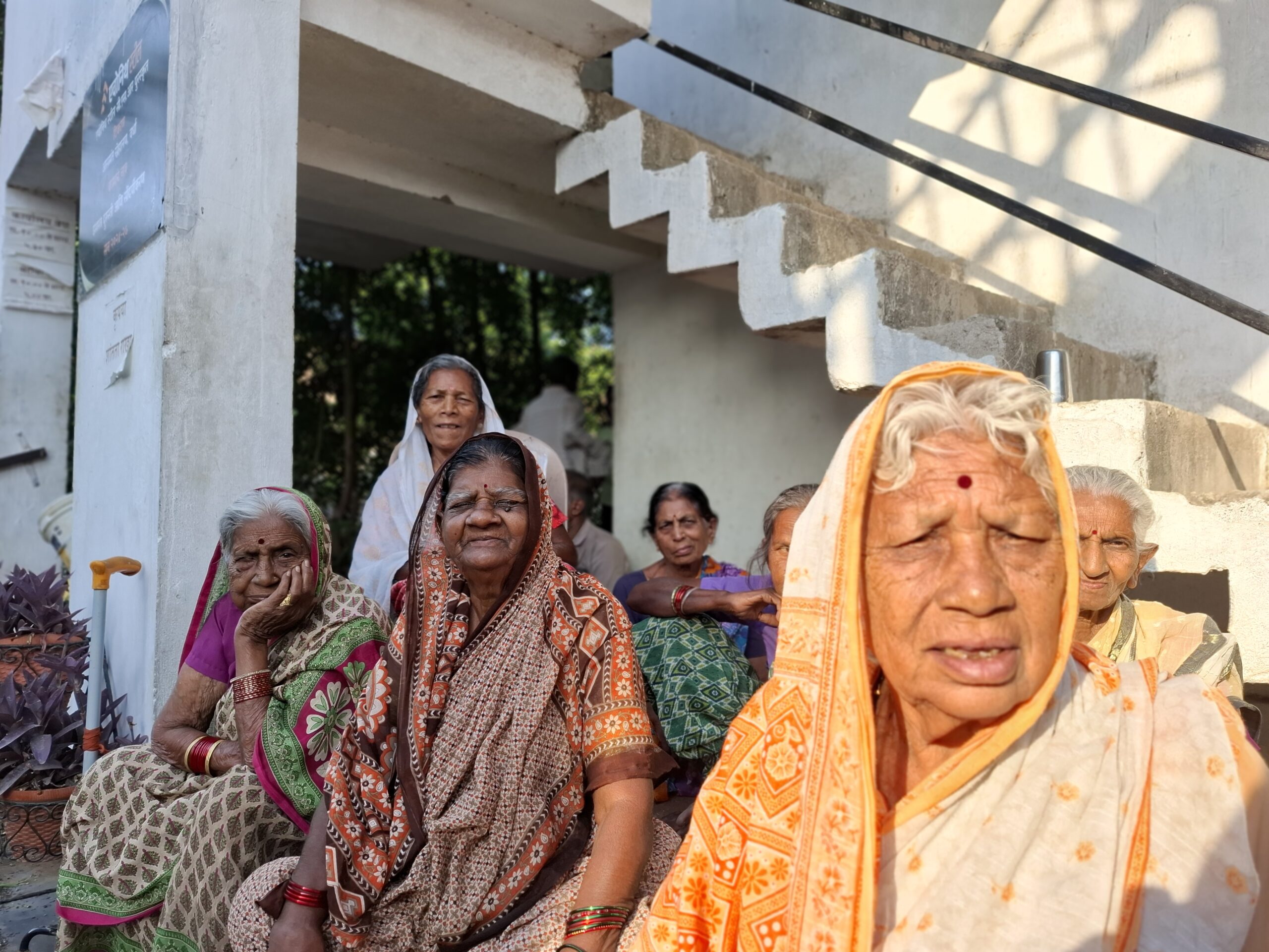 Elderly person being cared for