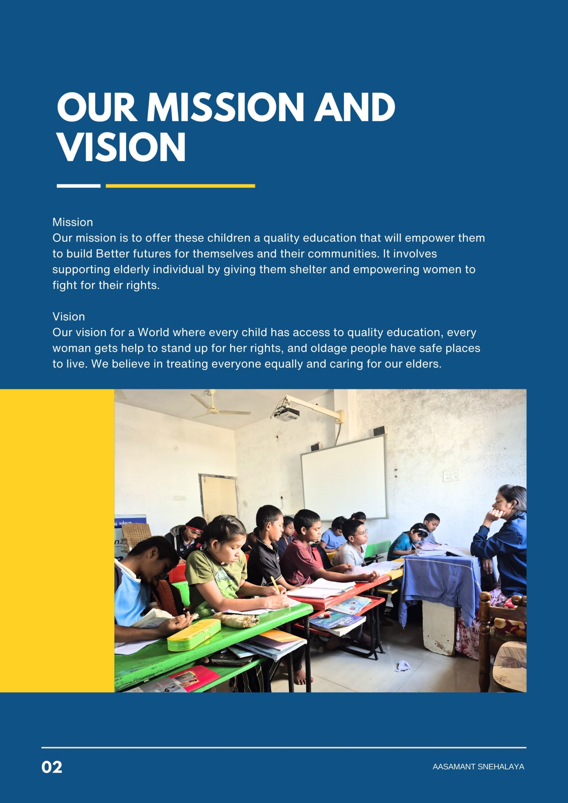 Children studying at Aasamant Snehalaya ashram school